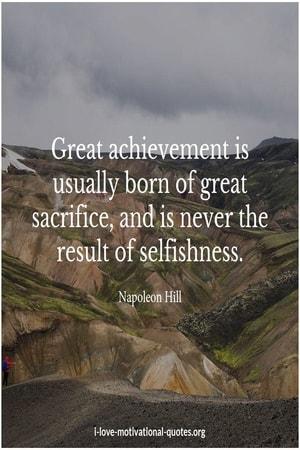 quotes on sacrifice and achievement