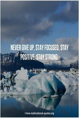 sayings about never give up