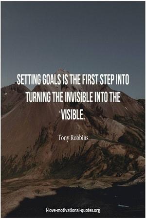 Tony Robbins quote on goal setting