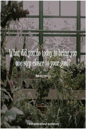 getting closer to your goal