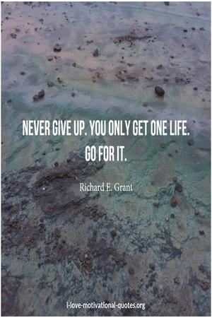 never give up quotes