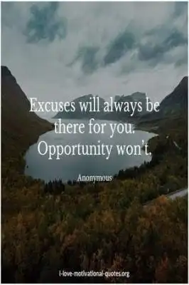 sayings about excuses and opportunities